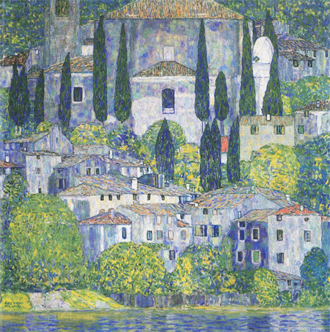 reproductie Kirche in Cassone van Gustav Klimt